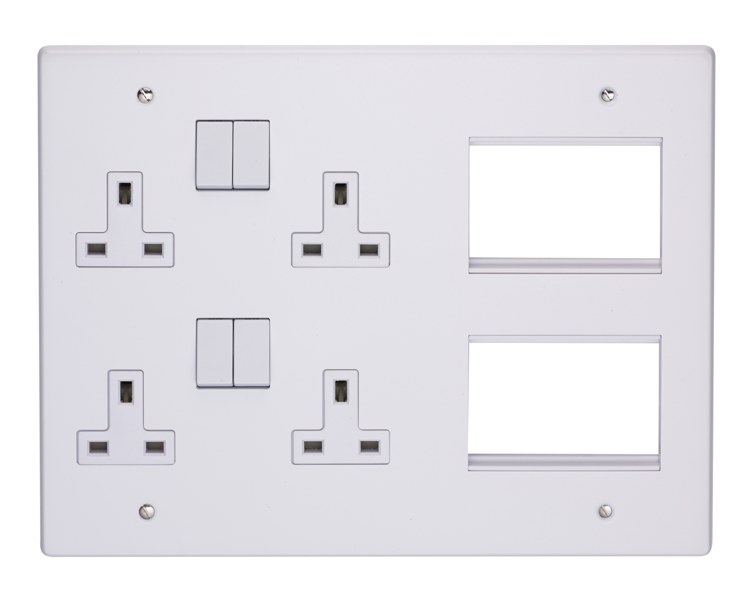 Volex VX1590WH Multimedia Plate 13A
