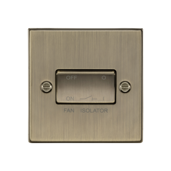 Antique Brass 10AX Fan Isolator Switch - CS11AB