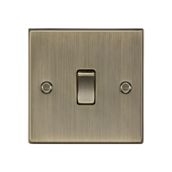 Antique Brass 10AX 1G 2-way Plate Switch - CS2AB