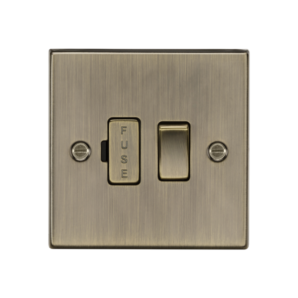 Antique Brass 13A Switched Fused Spur Unit - CS63AB