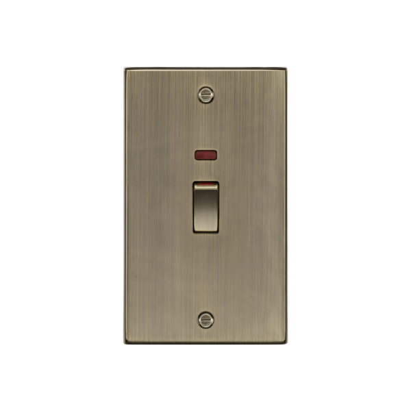 Antique Brass 45A DP switch with neon (2G size) - CS82MNAB