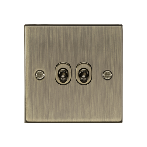 Antique Brass 10AX 2G 2-way Toggle Switch - CSTOG2AB