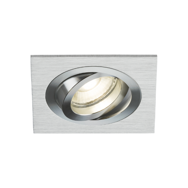 Ambar Single Tilt Square Downlight Brushed Chrome - AMA1TSBC