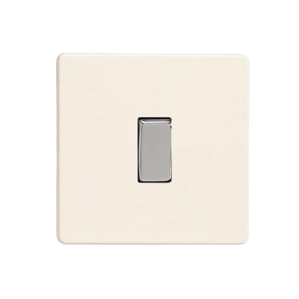 Varilight Primed 1-Gang 10A Intermediate Rocker Switch with Chrome Rocker - XDY7S.PD