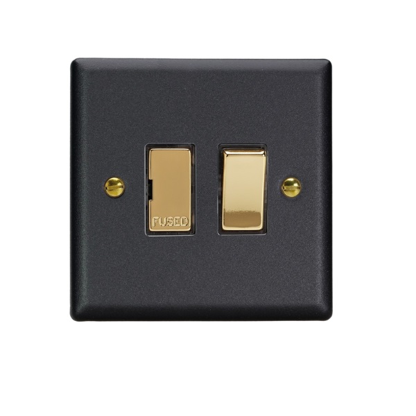 Varilight Vogue Matt Black 13A Switched Fused Spur - XY6V.MB