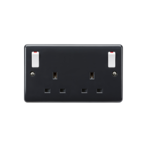 13A 2G DP Switched Socket with Twin Earths and Outboard Rockers [Part M compliant]