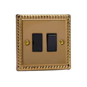 Varilight Georgian Brass 13A Switched Fused Spur - XG6B
