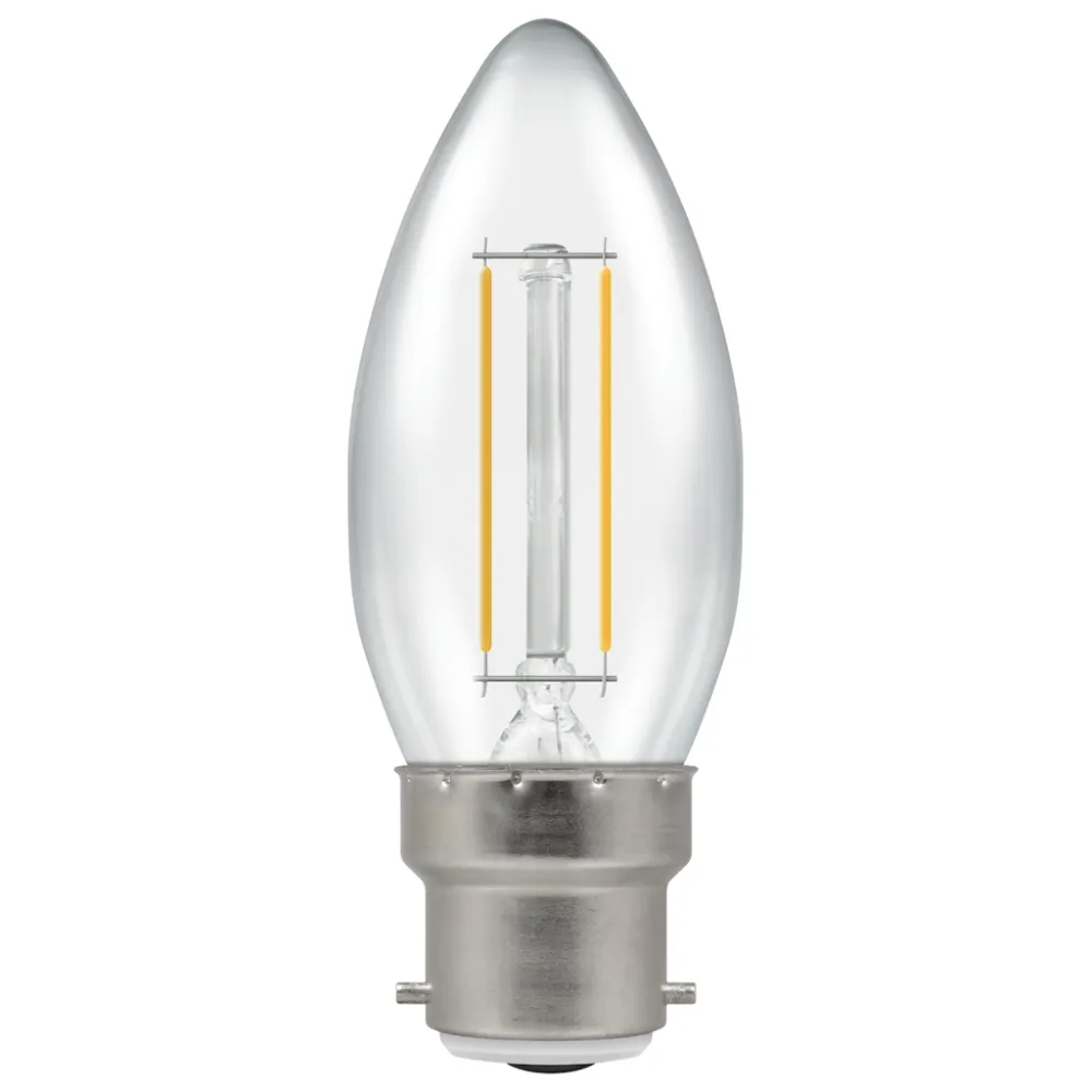 LED Candle Filament Clear • Dimmable • 2.5W • 2700K • BC-B22d