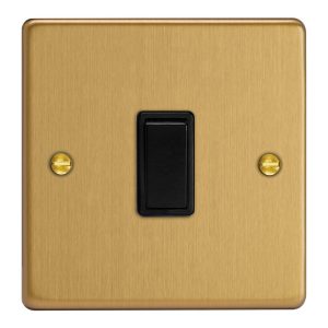 Brushed Brass 1-Gang 10A 1- or 2-Way Rocker Switch XDE1B.BB