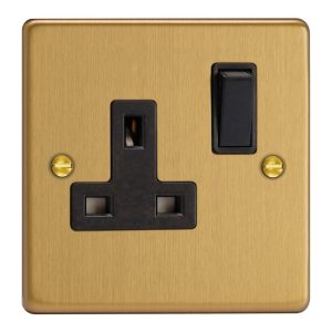 Brushed Brass 1-Gang 13A Double Pole Switched Socket XDE4B.BB