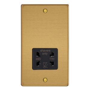 Brushed Brass Dual Voltage Shaver Socket 230V/115V XDESSB.BB