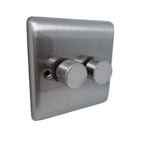 DEFINITION 400W 2 GANG 2 WAY DIMMER SWITCH B/CHROME - D23BC