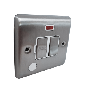 DEFINITION 13A SWITCHED FUSED SPUR WITH NEON B/CHROME WHITE INSERT - D39BCW