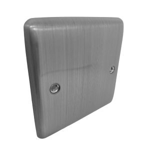 BRUSHED CHROME 1 GANG BLANK PLATE - 49BC