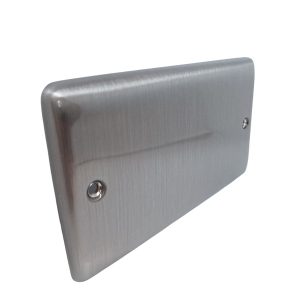 Brushed Steel Double Blanking Plate - 50BC