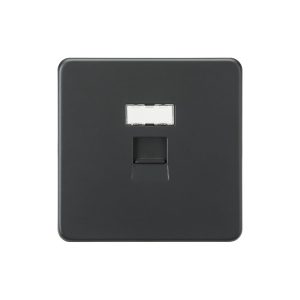 Anthracite UTP CAT6a RJ45 Network Outlet - SFC6AT
