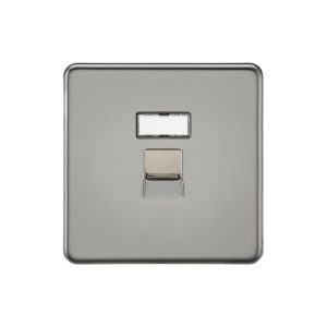 Black Nickel UTP CAT6a RJ45 Network Outlet