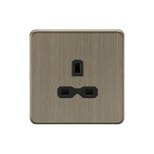 Antique Brass 13A 1G Unswitched Socket - SFR7000UAB