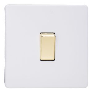 Varilight Primed 1-Gang 10A 1- or 2-Way Rocker Switch with Brass Rockers XDY1VS.PD