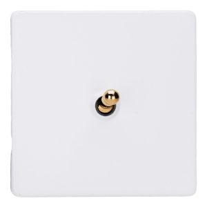 Varilight Primed 1-Gang 10A 1- or 2-Way Toggle Switch with Brass Toggle - XDYT1VS.PD