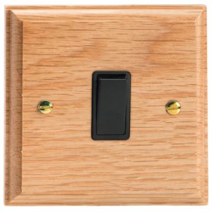 Varilight Kilnwood 1-Gang 10A 1- or 2-Way Rocker Switch - XK1OB