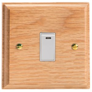 Varilight Kilnwood 1-Gang 20A Double Pole Rocker Switch with Neon Indicator - XK20NOW