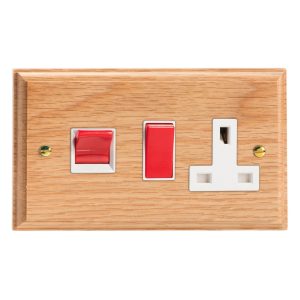 Varilight Kilnwood 45A Cooker Panel with 13A Double Pole Switched Socket - XK45POW