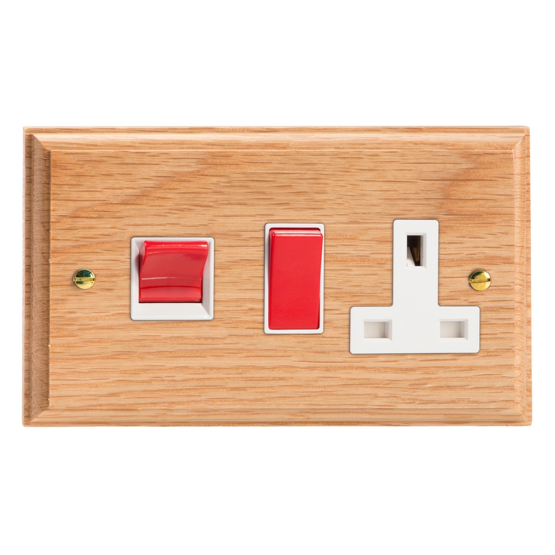 Varilight Kilnwood 45A Cooker Panel with 13A Double Pole Switched Socket - XK45POW