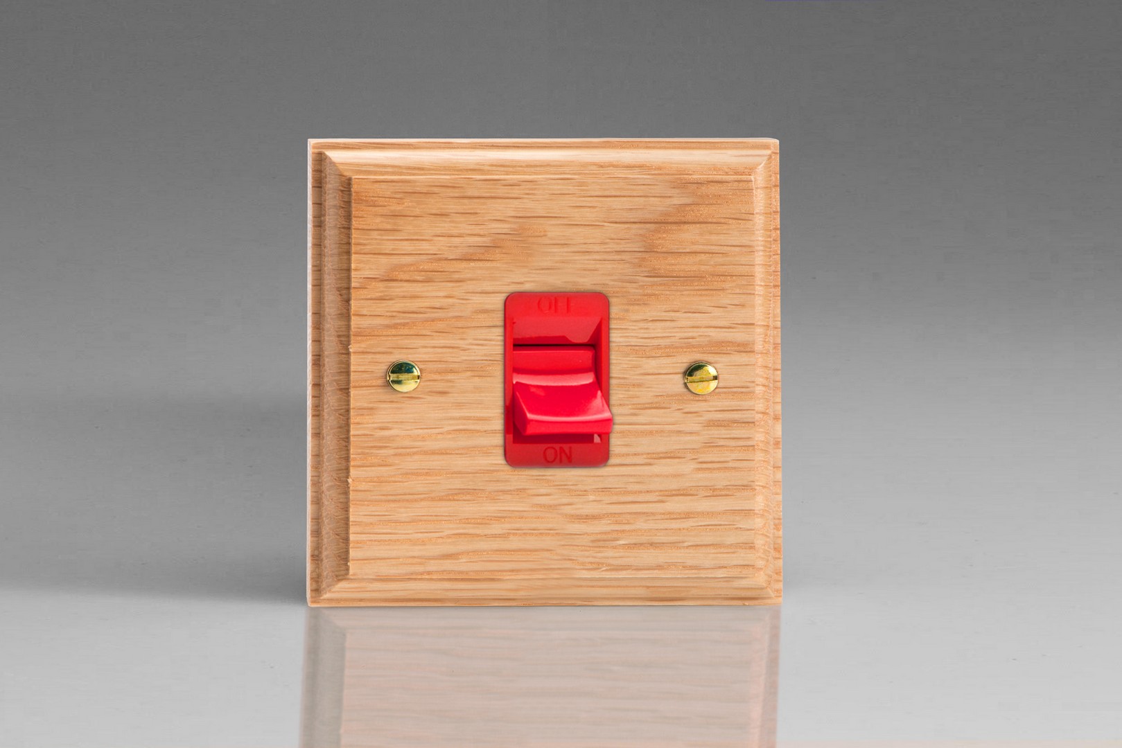 Varilight Kilnwood 45A Cooker Switch (Single Plate/ Red Rocker) - XK45SO