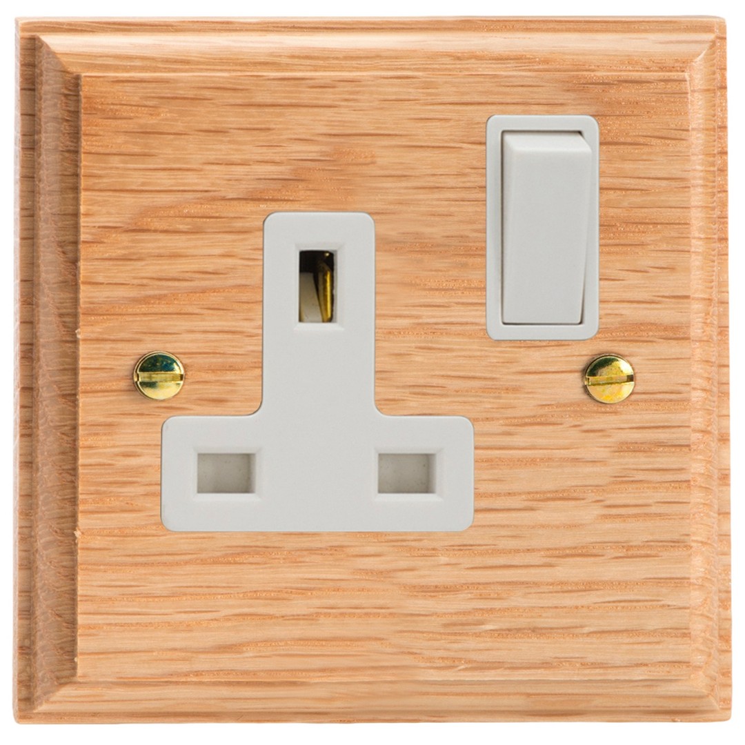 Varilight Kilnwood 1-Gang 13A Double Pole Switched Socket - XK4OW