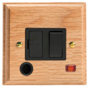 Varilight Kilnwood 13A Switched Fused Spur with Neon with Flex Outlet - XK6FONOB