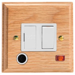 Varilight Kilnwood 13A Switched Fused Spur with Neon with Flex Outlet - XK6FONOW