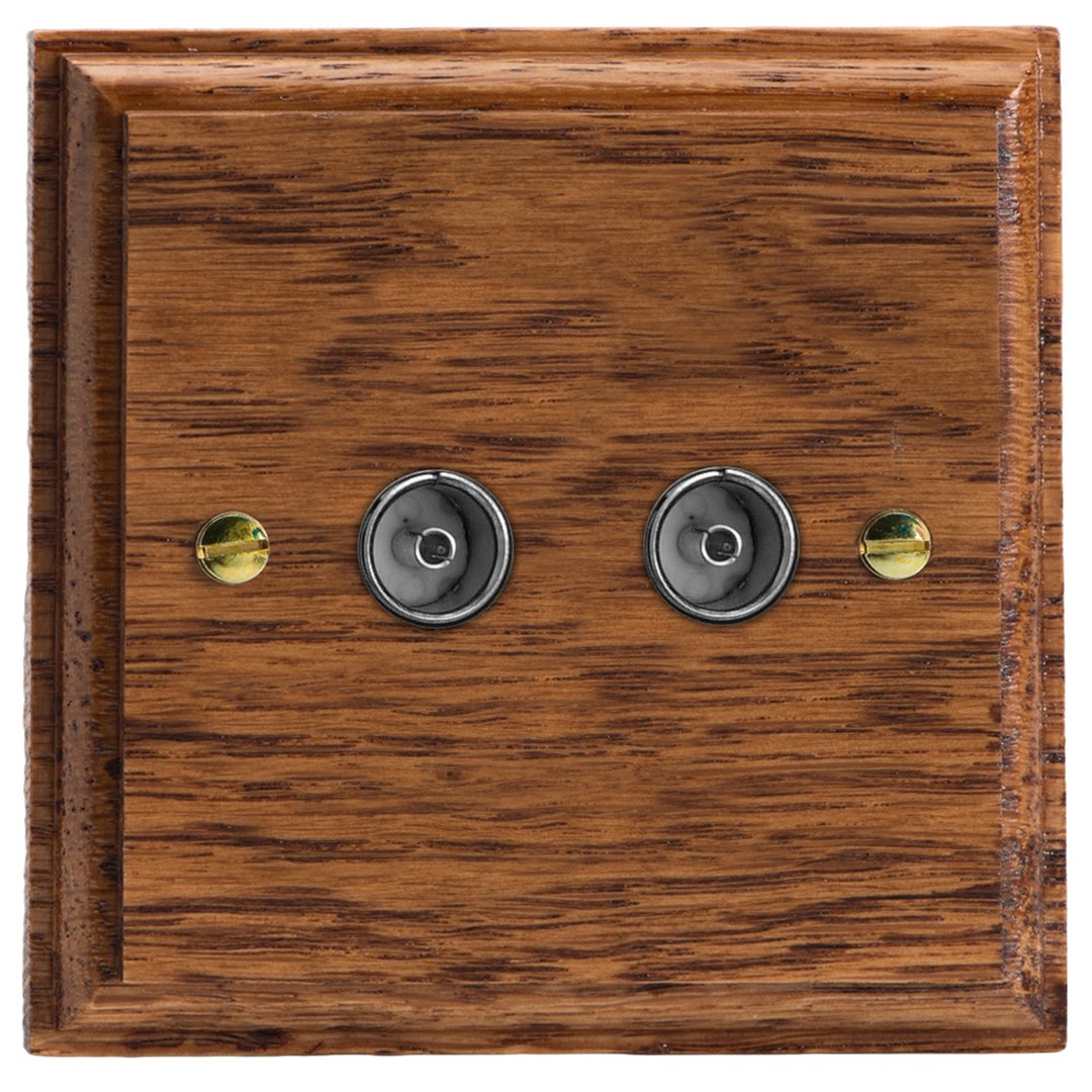 Varilight Kilnwood 2-Gang TV Socket/ Co-Axial - XK88MO