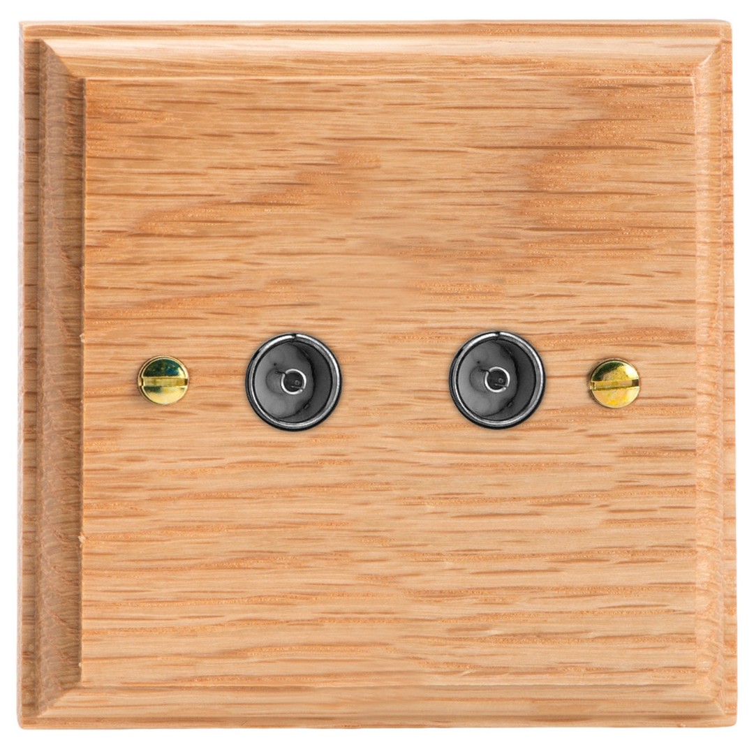 Varilight Kilnwood 2-Gang TV Socket/ Co-Axial - XK88O