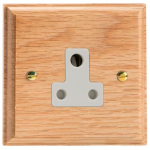 Varilight Kilnwood 1-Gang 5A Round Pin Socket - XKRP5OW