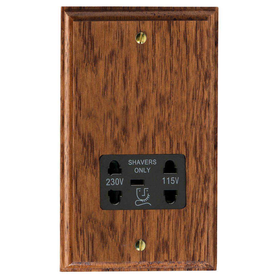 Varilight Kilnwood Dual Voltage Shaver Socket 230V/115V - XKSSMOB