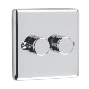 Polished Chrome  2G 150W 2 WAY LED DIMMER - W11PC-IN25