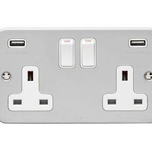 Metal Clad USB Double Socket - MC65