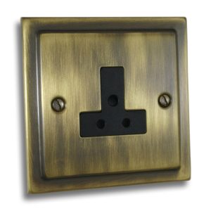 Victorian Antique Brass 2 AMP Socket - V08AN
