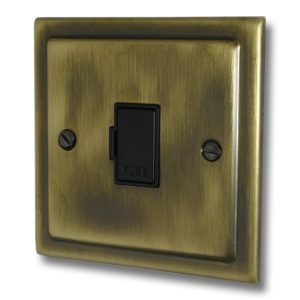 Victorian Antique Brass Un-Switched Fuse Spur - V55AN